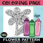 Flower Pattern Coloring Page Freebie