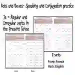 French: Dots and Boxes- Grammar- Je + common verbs in the Present