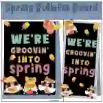 Groovy Retro Spring Gnome Bulletin Board Kit- Editable