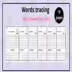 handwriting words tracing practice -