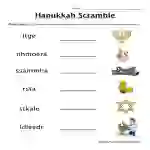 Hanukkah Scramble Worksheet