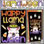 Happy LLamaween October Fall Bulletin Board Kit, Door Decoration Set, or Poster