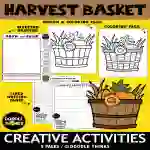 Harvest Basket of Plants Draw and Color Creative Activities