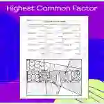 Highest Common Factor Color by Number Activity