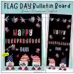 July 4th Gnomes Independence Day Bulletin Board, Door Decor, Patriots, Editable