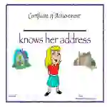 Knows Her Address Reward Certificate for Girls