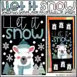 Let it Snow Llama Winter/Christmas Bulletin Board Kit, Door Decoration Set, or Poster