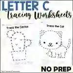 Letter C Tracing Worksheets by Teach Simple