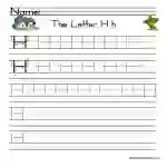 Letter H Handwriting Practice Worksheet