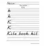 Letter K D'Nealian Style Handwriting Practice Worksheet