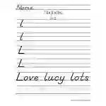 Letter L D'Nealian Style Handwriting Practice Worksheet