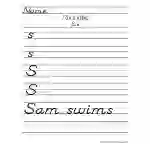 Letter S D'Nealian Style Handwriting Practice Worksheet