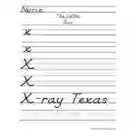 Letter X D'Nealian Style Handwriting Practice Worksheet