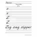 Letter Z D'Nealian Style Handwriting Practice Worksheet