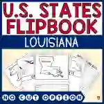 Louisiana State Flipbook (Capital, Bird, Flower, Flag, Animal)