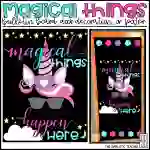 Magical Things Happen Here Unicorn Bulletin Board Kit, Door Decoration Set, or Poster