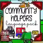 NO PRINT Community Helpers Receptive Expressive Language Activities Pack