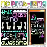 No Prob-Llama Alpaca Bulletin Board Kit, Door Decoration Set, or Poster