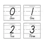 Numbers 0 to 50 with Words Flash Cards
