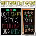 Oh Snap! Gingerbread Christmas Holiday Bulletin Board Kit, Door Decoration Set, or Poster