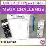 Order of Operations Mega Challenge Activity FREE SAMPLE