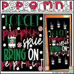 Peppermint Winter December Bulletin Board Kit, Door Decoration Set, or Poster