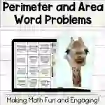 Perimeter & Area of Rectangles & Squares Word Problems Digital Activit