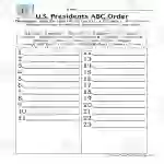 President's ABC Order Worksheet #2