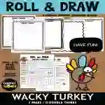 Roll and Draw A Wacky Turkey Activity Pack