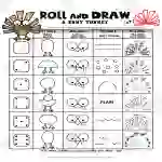 Roll and Draw A Zany Turkey Game Sheet