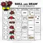 Roll and Draw Winter Fun - A Potted Poinsettia Game Sheet