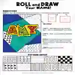Roll and Draw Your Name or Favorite Word Alphabet Game Sheets - Back to School Activity