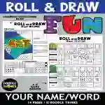 Roll and Draw Your Name or Favorite Word Alphabet Game Sheets