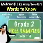SAMPLE Grade 2 Vocabulary (McGraw-Hill Wonders) Week 1 of Units 1-6