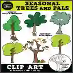 Seasonal Trees and Pals Clip Art Graphics
