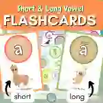 Short and Long Vowel Flashcards - Phonics Review and Letter Recognition