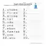 Sight Word Scramble Worksheet