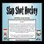 Slap Shot Hockey Telling Sentences Activity
