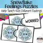 Snowflakes Themed Feelings Puzzle-- Holiday Matching Activity For Emot