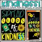 Spread Kindness/Happiness Sunflower Bulletin Board Set, Door Decoration Kit, or Poster