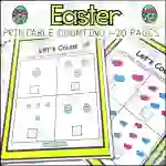 Spring Easter Kindergarten Worksheets Counting How Many 1-20