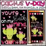 Stuck on My Mind Cactus Valentine's Day Bulletin Board Kit, Door Decoration Set, or Poster