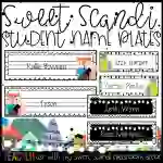 Sweet Scandinavian Modern Classroom Student Name Plates-Editable