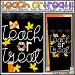 Teach or Treat Halloween Bulletin Board Kit, Door Decoration Set, or Poster