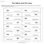 Ten More and Ten Less Worksheet