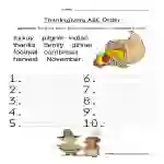 Thanksgiving ABC Order Worksheet