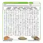 Thanksgiving Words Search Worksheet