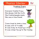 Trusting Tracy TR Phonics Stories Reading Comprehension Worksheet