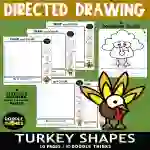 Turkey Shapes Directed Drawings and Coloring Pages