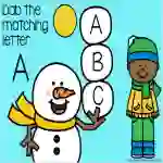 Uppercase Letter Match, Winter Theme Slide Deck for Special Ed